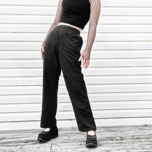 Black Cotton Slack/Cargo Pants